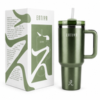 ENTIYR - Travel Mug Coffee Cup 1.2L Water Bottle with Straw, Matcha Green
