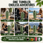ENTIYR - Travel Mug Coffee Cup 1.2L Water Bottle with Straw, Matcha Green